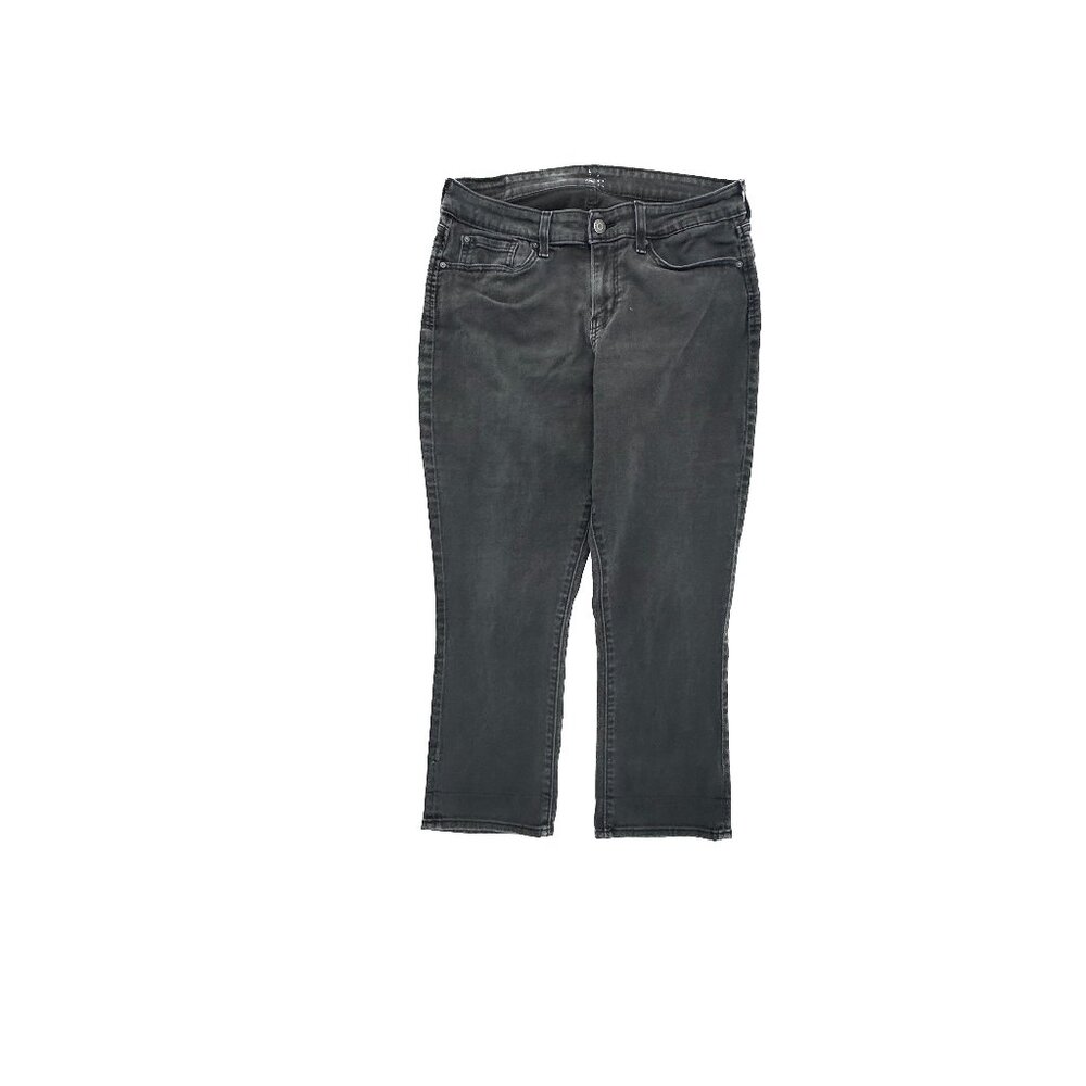 Signature by Levi Strauss‎ Crop Women's size 14 Black Denim Jeans   Tiny hole on
